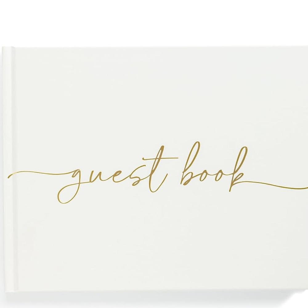 Guest Book White with Gold Pens
